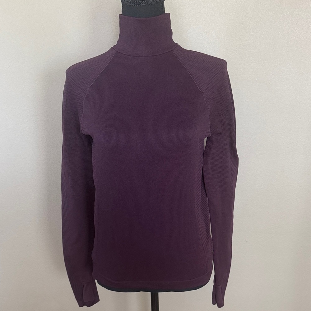 Athleta Plum Ribbed Turtleneck Top